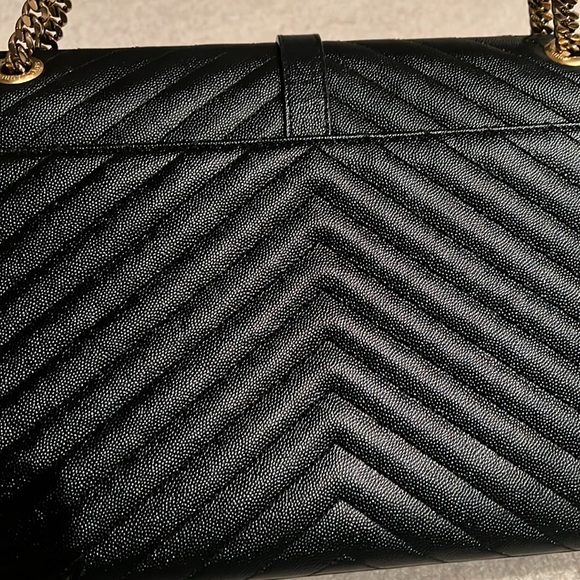 Large YSL pebbled leather black 2 way bag - Picture 4 of 11